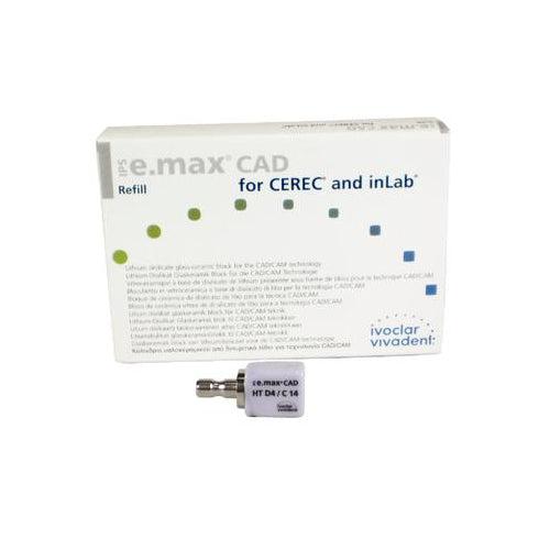 Ivoclar Vivadent 626422 Ivoclar IPS e.max CAD CEREC Blocks InLab HT D4 C14 5/Pk Ivoclar Vivadent 626422 Ivoclar IPS e.max CAD CEREC Blocks InLab HT D4 C14 5/Pk